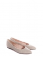 Beige grey stingray leather pointed-toe flat ballerina shoes Retail price €500 Size 37