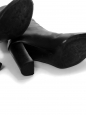 Bottes hautes à talon bois en cuir noir Prix boutique 1000€ Taille 38,5