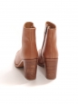 APC PARIS CHIC Brown leather ankle heel boots NEW Retail price 360€ Size 40
