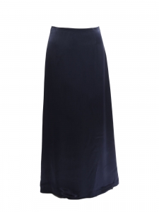 Donnelly navy blue satin maxi skirt Retail price $240 Size 38