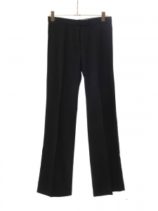 Fluid straight leg black wool pants Retail price €550 Size 36