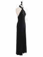 Black fitted maxi dress with plunging open back Retail price €900 Size 36