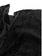 Robe longue en soie noire brodée de perles, dos nu, épaules dénudées, fente haute Taille L