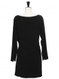 Black jersey deep décolleté mid-length Cocktail dress Retail price €1100 Size 36