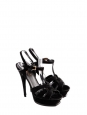 Black suede leather TRIBUTE stiletto sandals with gold buckle Retail price €650 Size 37