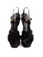 Black suede leather TRIBUTE stiletto sandals with gold buckle Retail price €650 Size 37