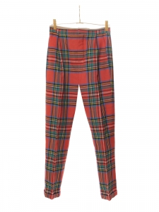 Pantalon slim fit en laine vierge imprimé écossais rouge et vert Prix boutique 770€ Taille 36