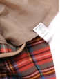 Red and green plaid print wool slim fit pants Retail price €770 Size 36