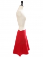 Jupe taille haute évasée en cachemire et jersey rouge vif Prix boutique 800€ Taille 36