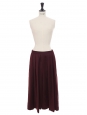 Burgundy red wool high waist wide leg cropped pants Size 36