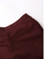 Jupe-culotte taille haute en laine rouge bordeaux Taille 36