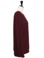 Pull col rond en grosse maille d'alpaga et laine mélangée zip côté Prix boutique 350€ Taille S