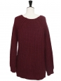 Burgundy red heavy knit alpaga and wool blend sweater Retail price €350 Size S