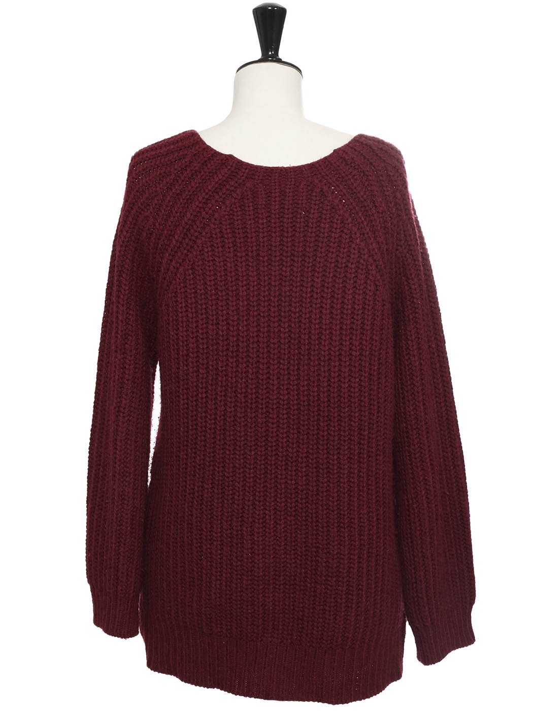 Louise Paris - ZADIG & VOLTAIRE Burgundy red heavy knit alpaga and wool ...