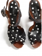 Black and white polka-dot canvas and raffia platform heel sandals sandals Retail price €695 Size 37
