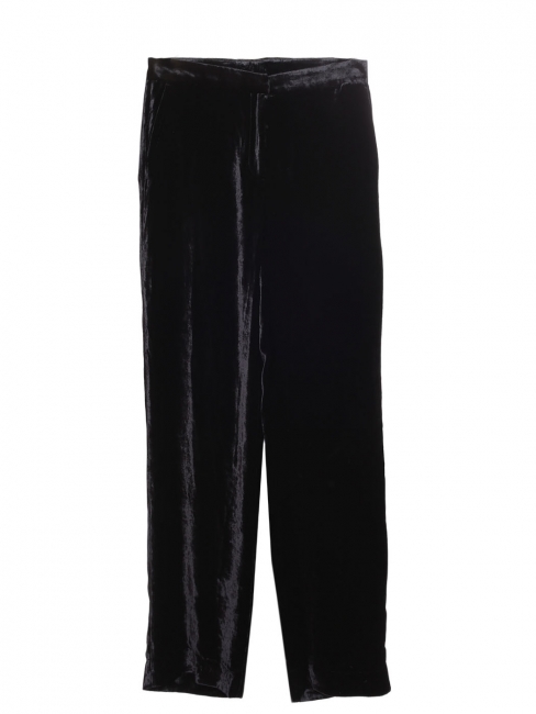 Black velvet straight leg pants Retail price €200 Size 36
