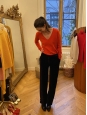 Black velvet straight leg pants Retail price €200 Size 36