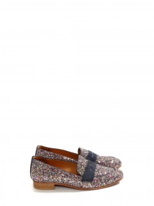 EPONYME Flat navy suede and multi color glitter loafers Retail price €180 Size 39