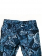 Slim fit blue and black brocade pants Retail price $420 Size XS