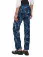 Pantalon slim fit taille haute en brocard bleu et noir Prix boutique $420 Taille 34