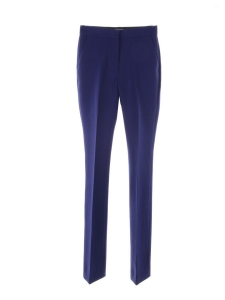 Dark blue wool crepe straight leg pants Retail price €480 Size 34