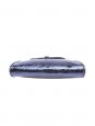 Metallic blue textured leather wallet clutch Retail price €400