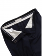 Pantalon tailleur slim fit à pli en crêpe de laine bleu nuit Px boutique $560 Taille 42