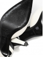 Escarpins bride cheville en cuir bicolore noir et crème Px boutique 700€ Taille 36