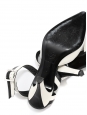 Black and ivory white two-tone leather slingback pumps Retail price €700 Size 36