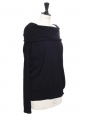 Pull col châle ou épaules nues en laine noire Prix boutique 650€ Taille 36