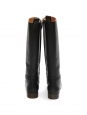 Bottes hauteur genoux plates en cuir noir Prix boutique 650€ Taille 38.5