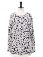 Round neckline white, blue, black, beige and blue spotted sweater Retail price €690 Size 36