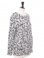 Round neckline white, blue, black, beige and blue spotted sweater Retail price €690 Size 36