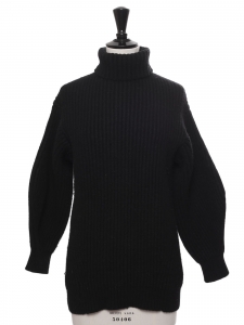 ISA turtleneck black ribbed wool sweater Retail price $450 Size XS