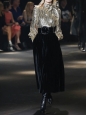 High waist black crushed velvet maxi skirt Retail price €1100 Size 36