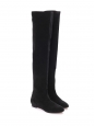 Flat black suede leather over the knee boots Retail price €1040 Size 37