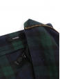 Mini jupe trapèze en coton imprimé écossais bleu et vert Taille 36