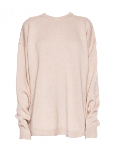 DEMI MIX round neckline oversized beige pink wool blend sweater Retail price $430
