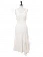 Jupe POETIC longue taille haute en laine blanc ivoire Prix boutique 460€ Taille 36