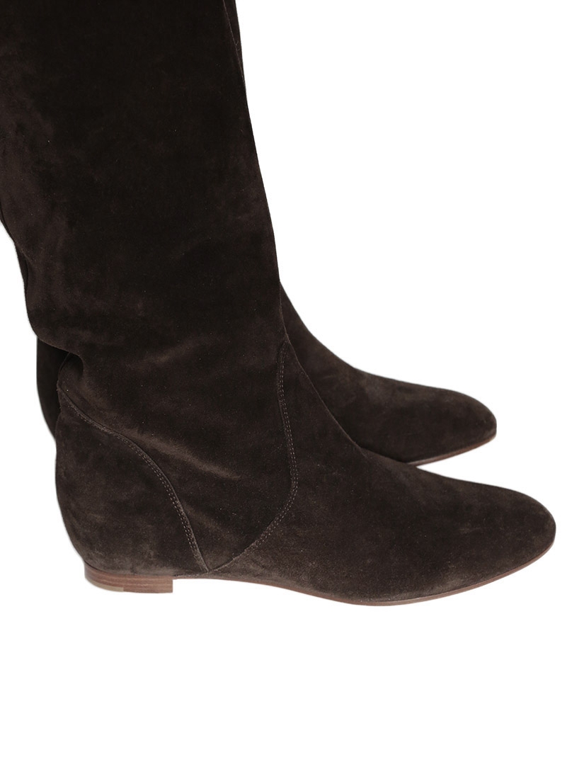 Louise Paris - CHLOE Chocolate brown suede over-the-knee flat boots ...