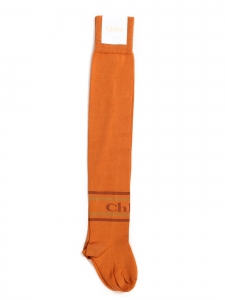Chaussettes bas INTARSIA hautes en coton orange Prix boutique 130€