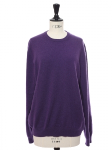 Dark purple cashmere round neck sweater Retail price €500 NEW Size 38 to40