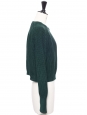 Round neck green cotton knitted sweater size XS