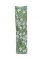 Foulard en soie imprimé fleuri vert blanc et bleu