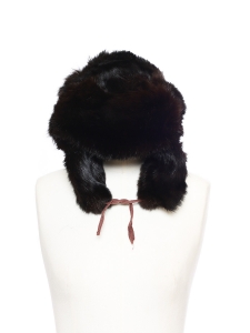 Dark brown fur chapka hat Size S / 56