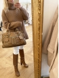 BAY camel brown leather tote handbag Retail Price 1200€