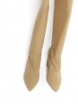 DOLLAR beige stretch fabric over the knee high heel boots Retail price $800 Size 37