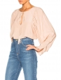 CHLOE Blush pink tasseled silk crepe de chine romantic blouse Retail price $1295 Size 36
