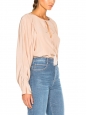 CHLOE Blush pink tasseled silk crepe de chine romantic blouse Retail price $1295 Size 36