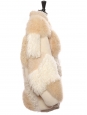 Beige, light pink and camel oversized shearling fur and leather jacket Retail price €5750 Size 40 to 44